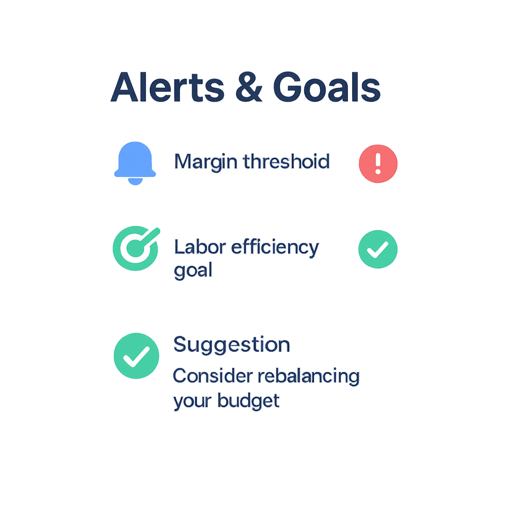 Alerts and notifications panel