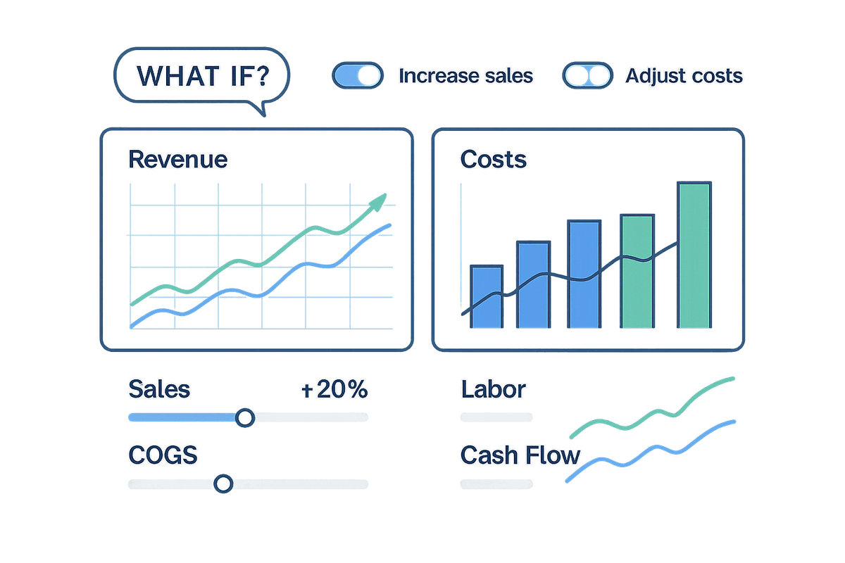 What-if scenario chart